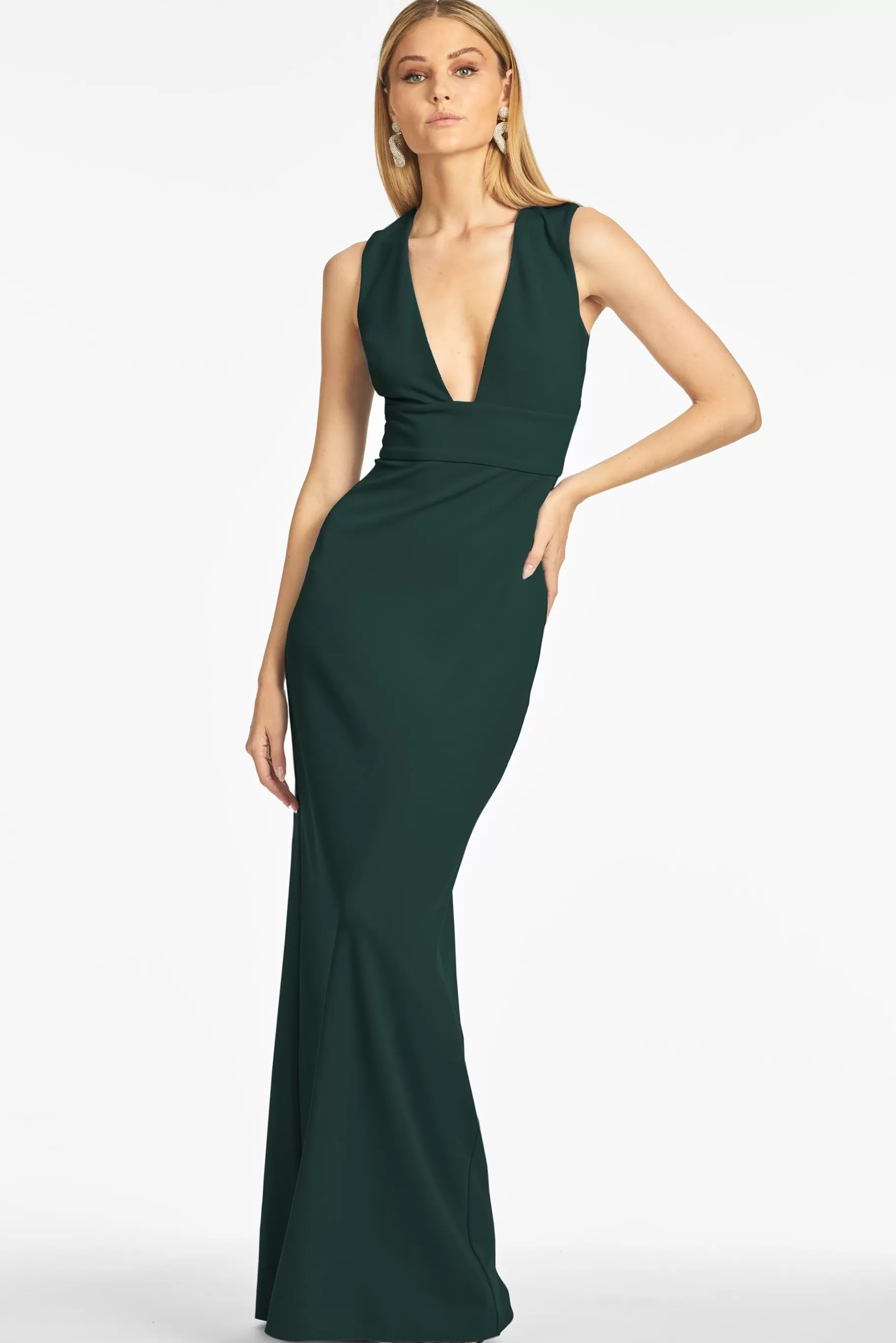 Gowns-Sachin & Babi Gowns Loretta 4-Way Stretch Crepe Gown